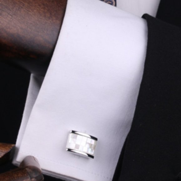 Shirt cufflinks round cuff nails simple - Picture 3 of 3